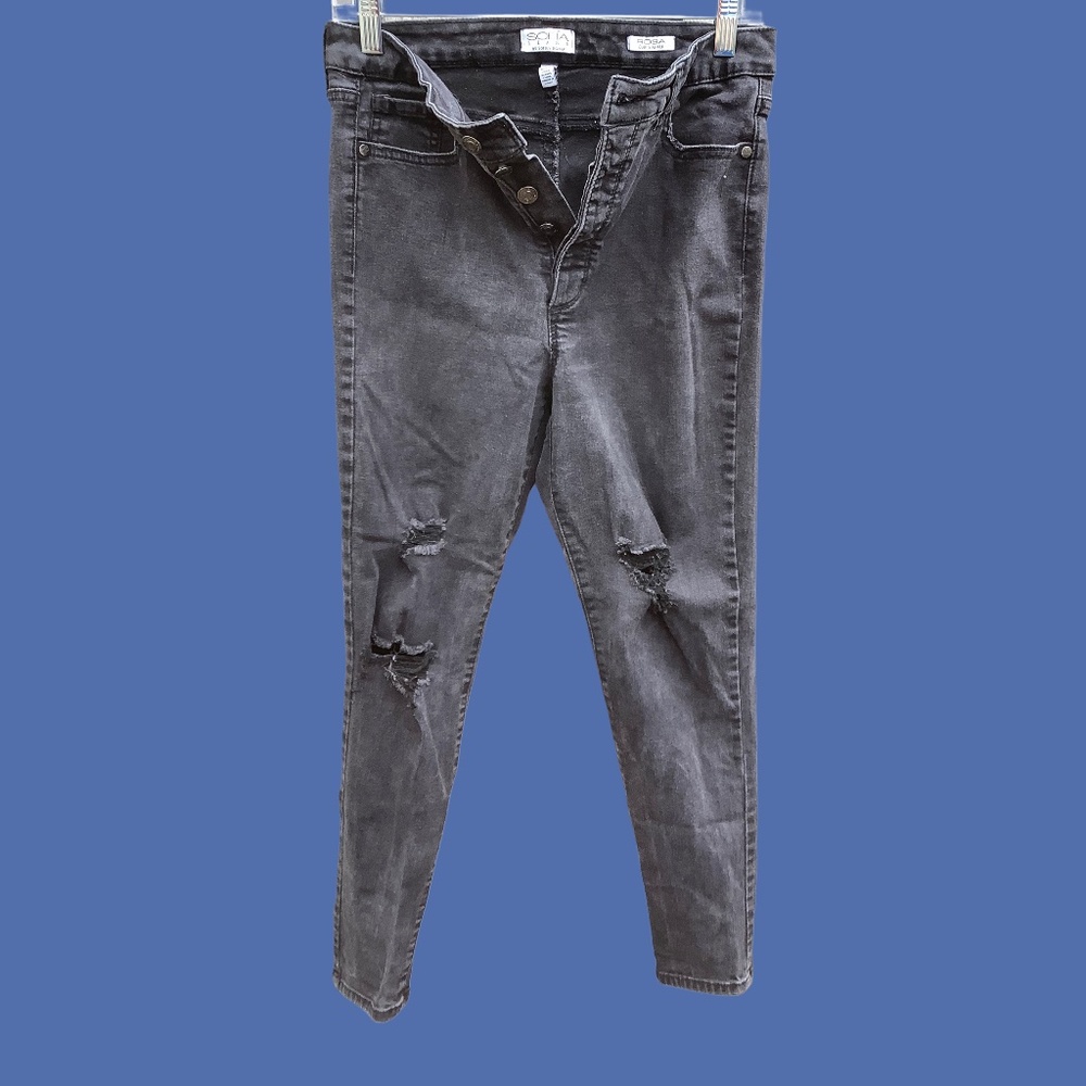 Black Denim Women’s Distressed Jeans By Sophia Vergara